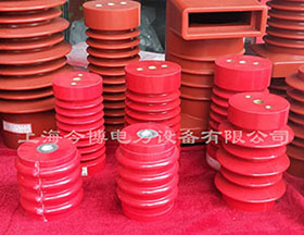 80*80低压树脂绝缘子M1 M12 M16不带螺杆电车行车绝缘子红色波纹